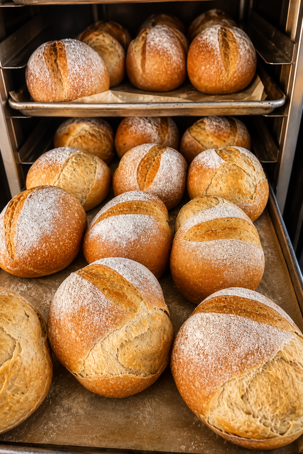 Hogazas de masa madre con cortes en X